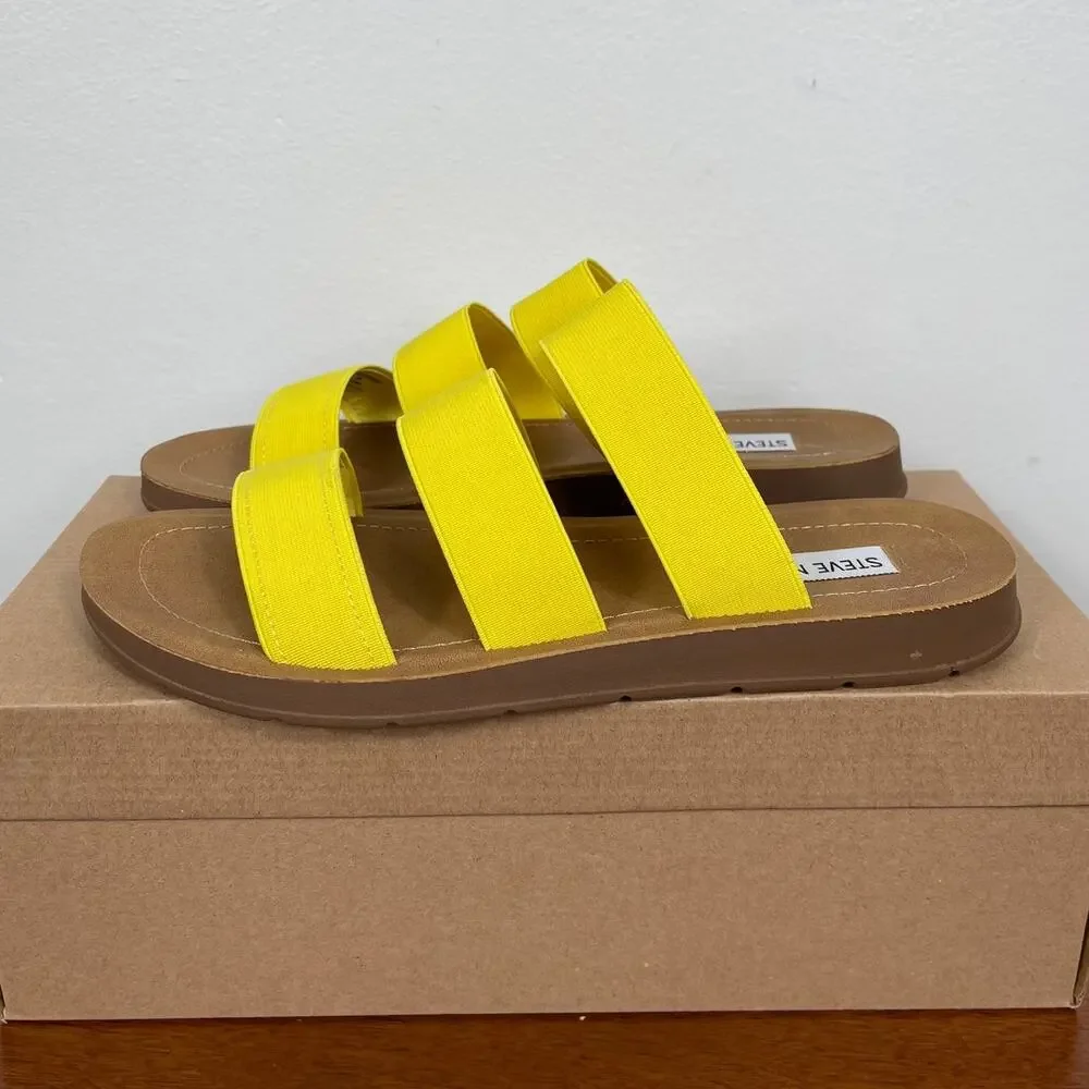 New Steve Madden Pascale Yellow Slide Sandal Women's Size 8